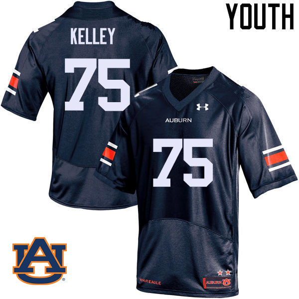 Youth Auburn Tigers #75 Trent Kelley College Football Jerseys Sale-Navy